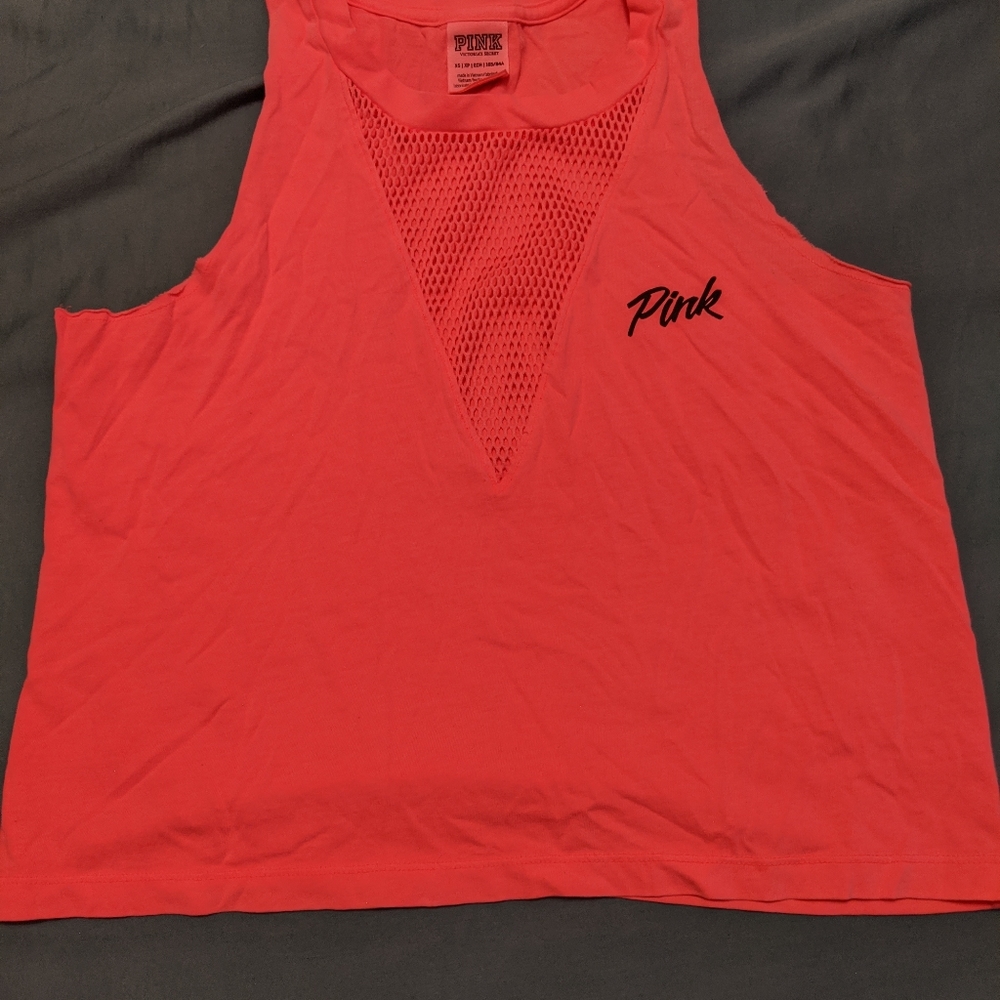Pink cropped muscle tank size XS